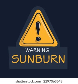 Warning sign (Sunburn), vector illustration.