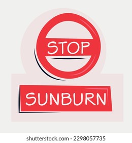 Signo de advertencia (Sunburn), ilustración vectorial.
