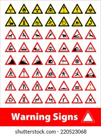 Warning sign symbol. Set design element.