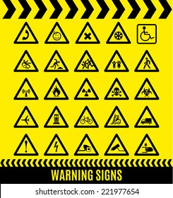 Warning sign symbol. Set design element.Caution sign.