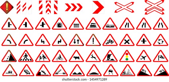 
Warning sign symbol vector set