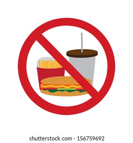 Warning Sign Symbols Fast Food Dangerous Stock Vector (Royalty Free ...