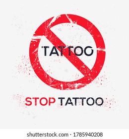 Warning sign (tattoo), vector illustration.	