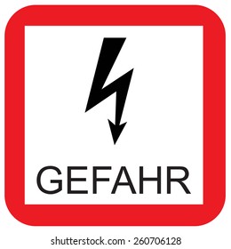 Warning sign with text in german danger vector icon isolated, safety sign