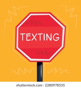 Warning sign (Texting), vector illustration.