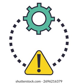 A warning sign that the machine is working