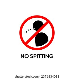 A warning sign that prohibits spitting