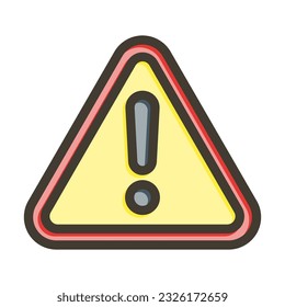Warning Sign Thick Line Filled Colors For Personal And Commercial Use.
