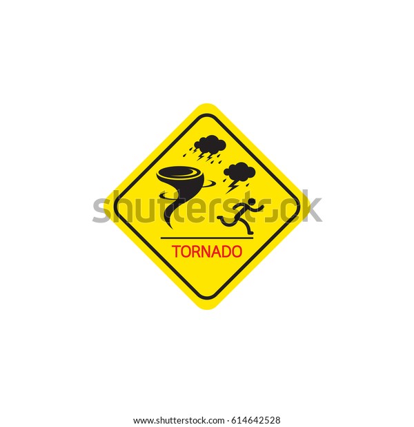 Warning Sign Tornado Stock Vector (Royalty Free) 614642528