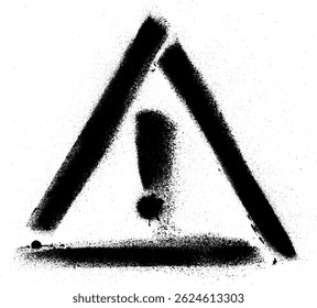 Warning Sign Triangle Grunge Spray Paint Stroke Vector