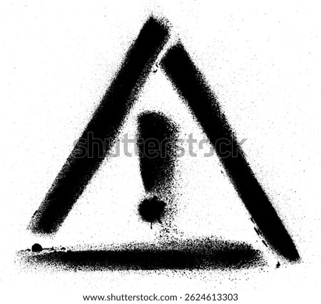 Warning Sign Triangle Grunge Spray Paint Stroke Vector