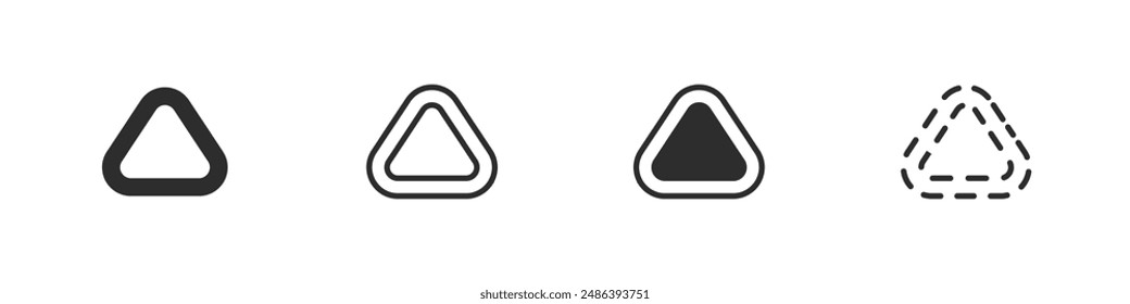 Warning sign triangle vector set. Road signs triangle pattern. Construction signs of danger. Collection of colored triangles on a white background.