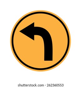 Warning Sign  Turn Left  Ahead Sign