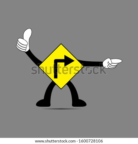 Warning Sign Turn Left Vector EPS 10