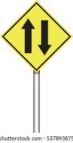 Warning sign two way