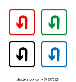 Warning Sign U turn Sign Vector EPS10, Great for any use