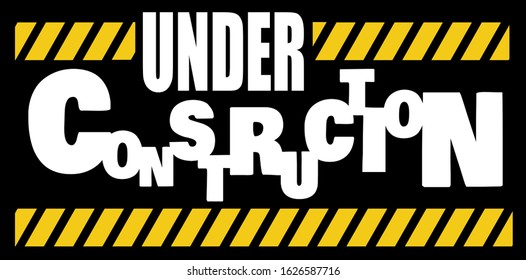  warning sign. under condtruction background.
