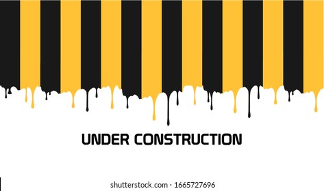 warning sign under condtruction background.