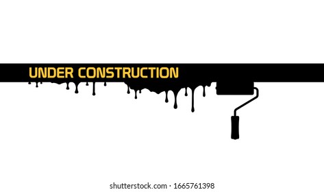 warning sign under condtruction background.