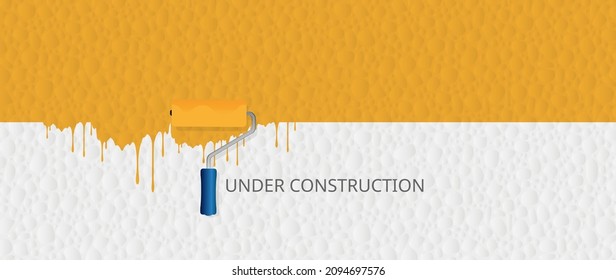 warning sign. Under construction background.