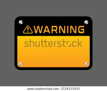 warning sign vector, attention, danger sign, plate on the bolts