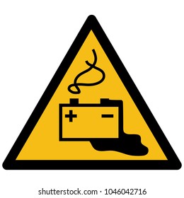 Warning sign vector - Battery charging symbol, sticker, label