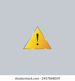 Warning sign vector design 3D. Caution alert attention symbol icon with  triangle and exclamation mark