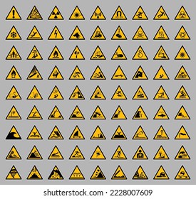 Warning sign vector of Hazard pictogram icon Caution triangle symbol clipart 