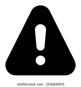 Warning sign vector icon design in glyph style easy to use