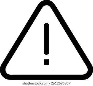Warning sign vector icon. Line art icon illustration of a warning sign on white background