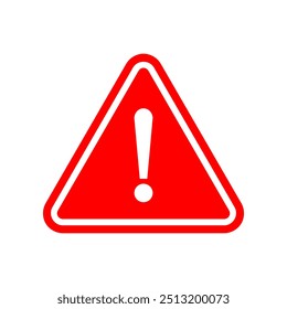 warning sign vector icon, triangular exclamation mark symbol