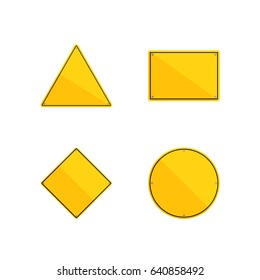 Warning sign vector illustration. Danger flat element for web design and mobile app. Caution high quality flat icon set for design printed material. Hazard sign icon on background.