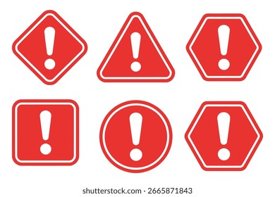 Señal de advertencia Conjunto de Ilustración vectorial Símbolo de alerta colección Notificación de peligro Concepto de atención Icono de diseño.