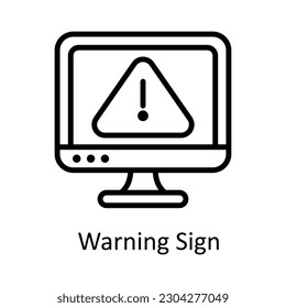Warning Sign  vector   outline Icon Design illustration. Work in progress Symbol on White background EPS 10 File