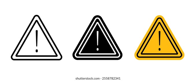 Warning sign vector set with exclamation point