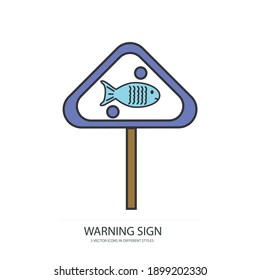 Warning Sign vector type icon