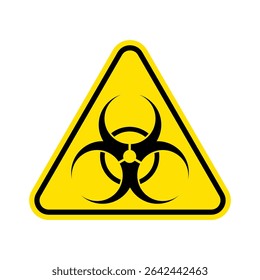 Warning sign of virus. Biohazard icon. Biohazard symbol. yellow sign vector 