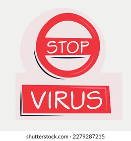 Signo de advertencia (virus), ilustración vectorial.