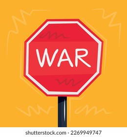 Warning sign (War), vector illustration.