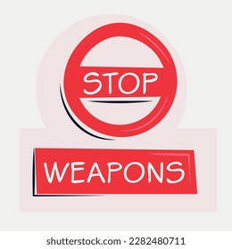 Signo de advertencia (Armas), ilustración vectorial.