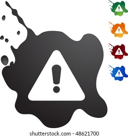 Warning sign web button isolated on a background