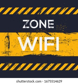  Warning sign (WiFi zone), vector illustration.