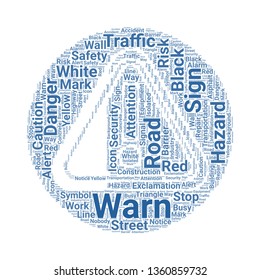warning sign word cloud. tag cloud about warning sign.