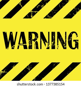 Warning sign word text vector illustration.