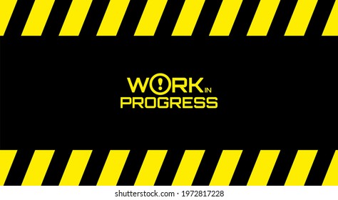 Warning Sign Work Progress Background Stock Vector (Royalty Free