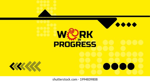 Warning Sign Work Progress Background Stock Vector (Royalty Free