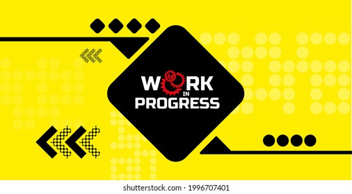 warning sign. Work in progress background.