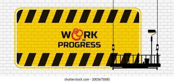 warning sign. Work in progress background.