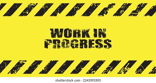 warning sign. Work in progress background.