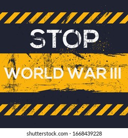  Signo de advertencia (guerra mundial 3), ilustración vectorial.